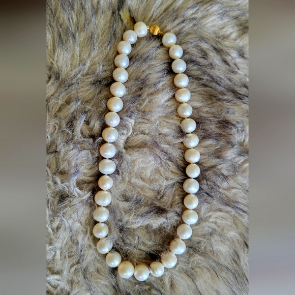 Belle de Mer Opaque Cultured Pearl Strand Necklace 18" 11-13MM 14K - Picture 2 of 5